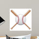 Baseball with Bats Wall Decal