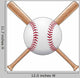Baseball with Bats Wall Decal