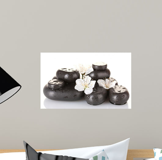 Black Spa Stones Wall Decal
