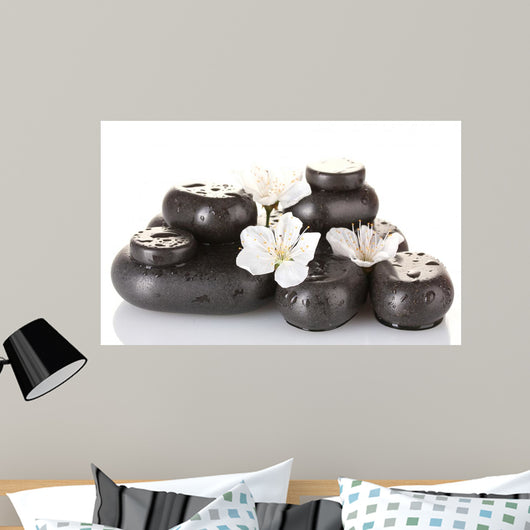 Black Spa Stones Wall Decal