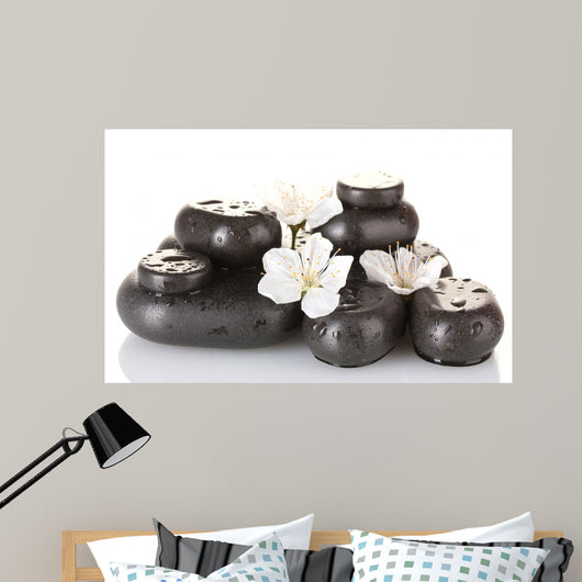 Black Spa Stones Wall Decal