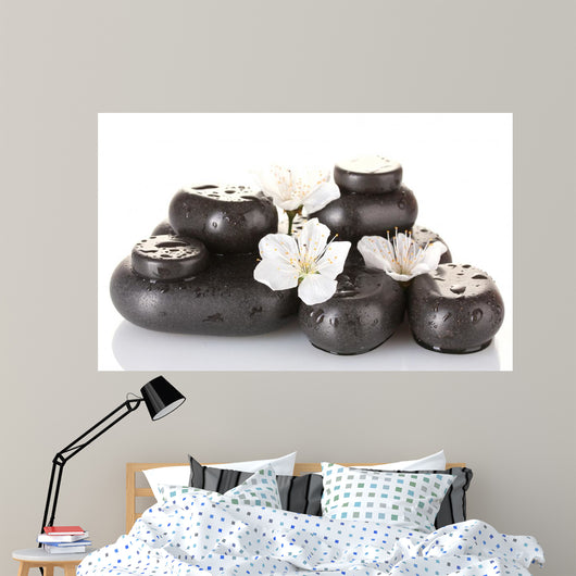 Black Spa Stones Wall Decal