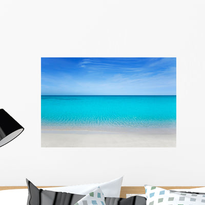 Tropical Beach with White Sands Wall Decal shown on a wall
