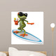 Frog Surfing Wall Decal