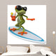 Frog Surfing Wall Decal