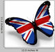 English Flag Butterfly White Wall Decal