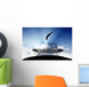 Silhouette Gymnast Trampoline Sunset Wall Decal