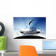 Silhouette Gymnast Trampoline Sunset Wall Decal