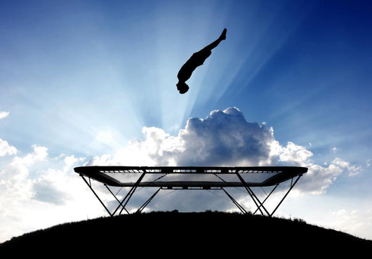 Silhouette Gymnast Trampoline Sunset Wall Decal