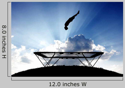 Silhouette Gymnast Trampoline Sunset Wall Decal