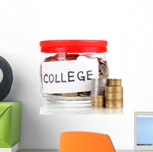 Glass Bank for Tips Wall Decal