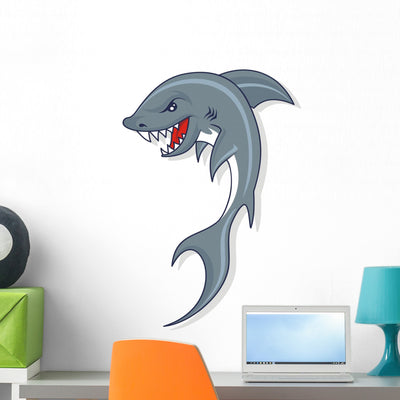 Sharky Wall Decal shown on a wall
