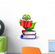 With Book-Worm Worm Cartoon Cartoon with Books-Vector Wall Decal