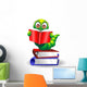With Book-Worm Worm Cartoon Cartoon with Books-Vector Wall Decal