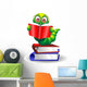 With Book-Worm Worm Cartoon Cartoon with Books-Vector Wall Decal