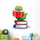 With Book-Worm Worm Cartoon Cartoon with Books-Vector Wall Decal