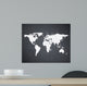 White World Map Wall Decal