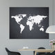 White World Map Wall Decal