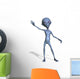 Friendly Alien Waving Wall Decal