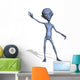 Friendly Alien Waving Wall Decal