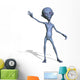 Friendly Alien Waving Wall Decal
