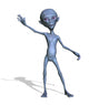 Friendly Alien Waving Wall Decal