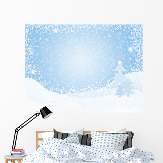 Winter Snow Illustration Wall Decal