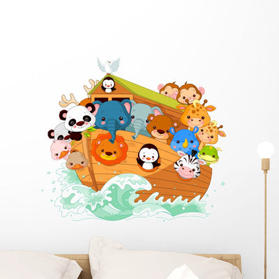Noah's Ark Wall Decal shown on a wall