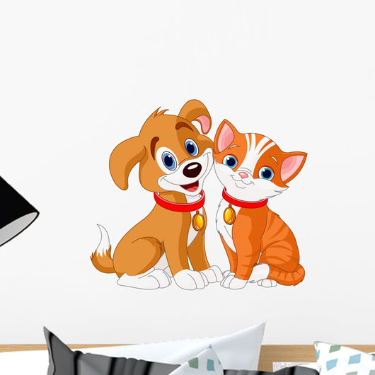 Cat and Dog Wall Decal