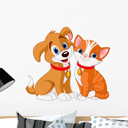 Cat and Dog Wall Decal