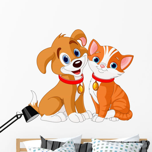 Cat and Dog Wall Decal