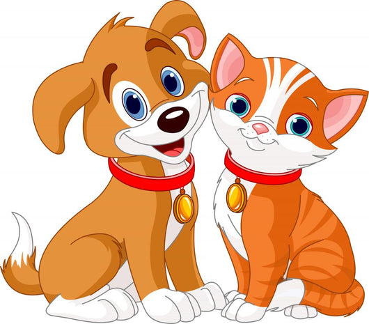 Cat and Dog Wall Decal