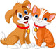 Cat and Dog Wall Decal