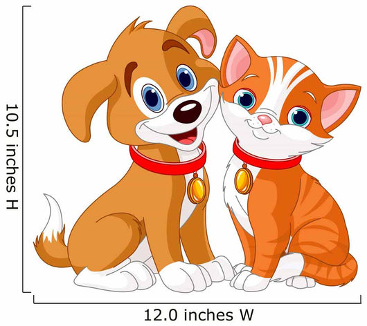 Cat and Dog Wall Decal