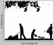 Family Activities Garden Silhouette Wall Decal
