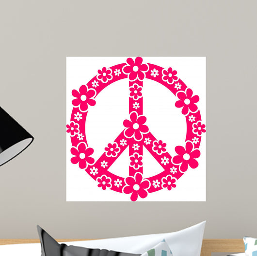 Flower Power Peace Signs Wall Decal