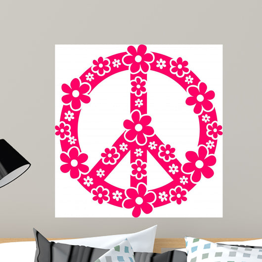 Flower Power Peace Signs Wall Decal
