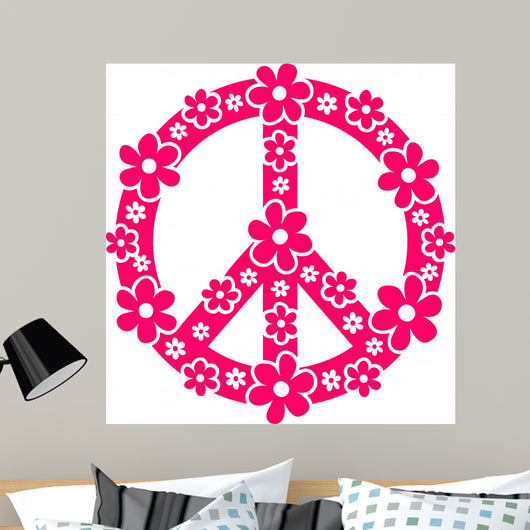 Flower Power Peace Signs Wall Decal