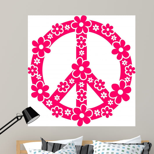 Flower Power Peace Signs Wall Decal