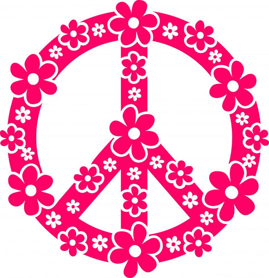Flower Power Peace Signs Wall Decal