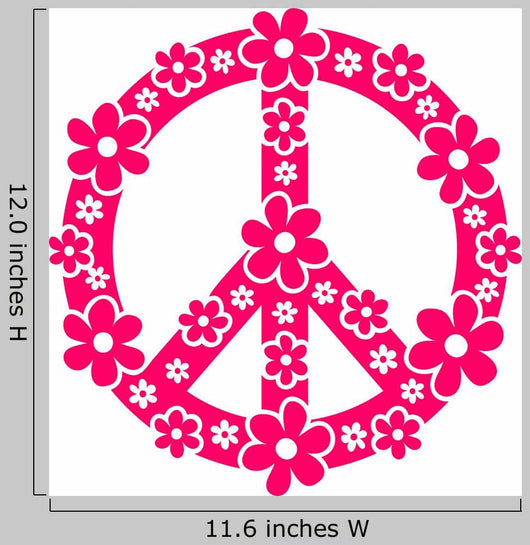 Flower Power Peace Signs Wall Decal