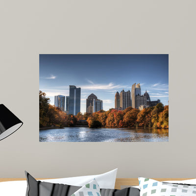 Atlanta from Piedmont Park Wall Decal shown on a wall