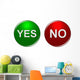 Buttons Yes-no Wall Decal