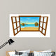 Pacific Island Window Illustration Wall Decal
