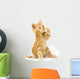 Yellow Cat Swinging Toy Wall Decal
