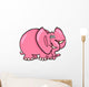 Pink Elephant Cartoon Wall Decal