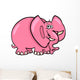 Pink Elephant Cartoon Wall Decal