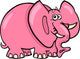 Pink Elephant Cartoon Wall Decal