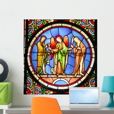 Adam Eve Genesis 2 Wall Decal shown on a wall