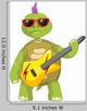 Funny Turtle Rock Star Wall Decal